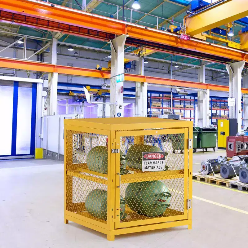 VEVOR Horizontal Cylinder Storage Cabinet, 4 x 33 lbs Cylinder Capacity, 31.02x30.04x35 inch Propane Storage Cage, Gas Cylinder Cabinet