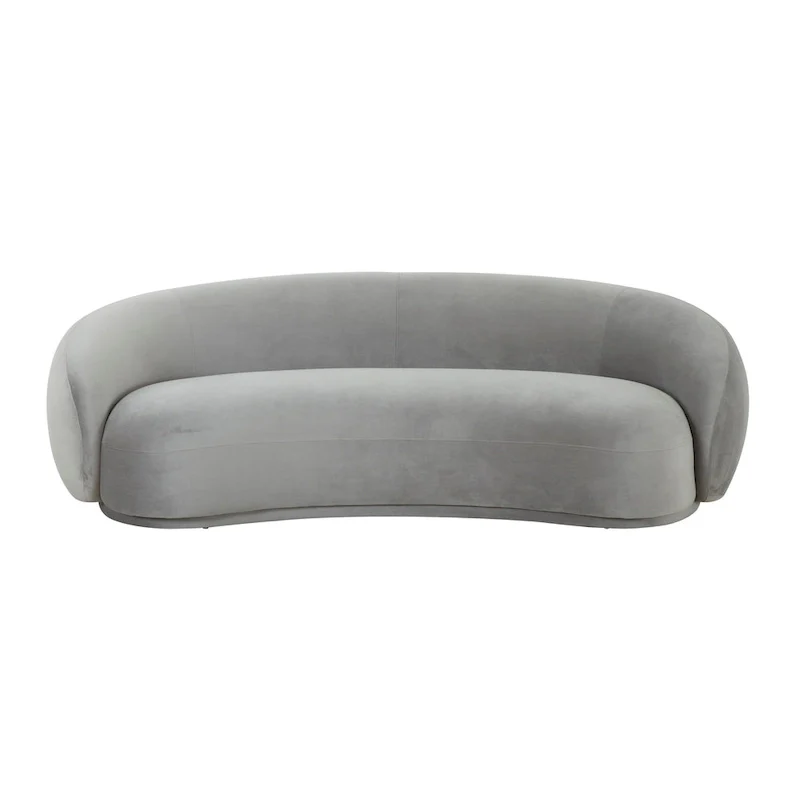 Curved Velvet Upholstered Sofa
