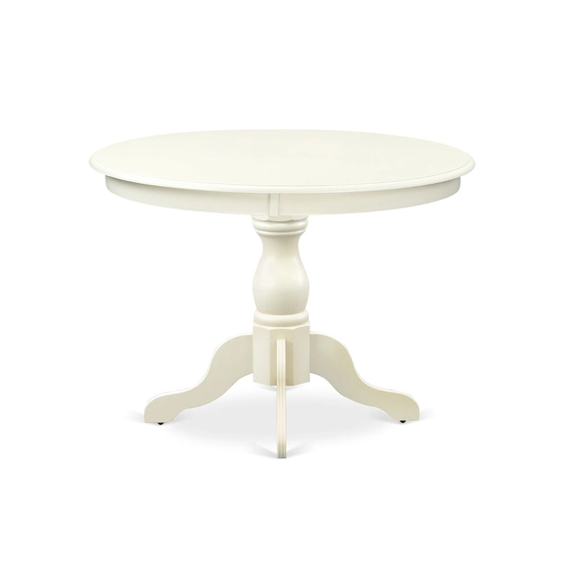 East West Furniture 5 Piece Dinette Set- a Round Dining Table and 4 Parson Dining Chairs, (Finish & Upholstered Option)