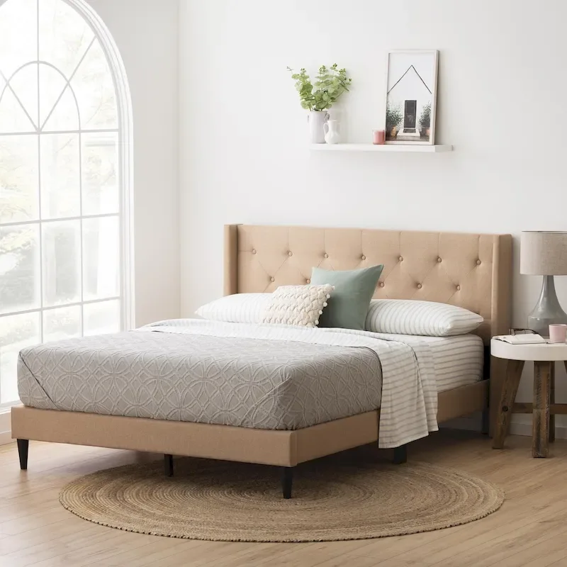 Brookside Isabelle Button Tufted Wingback Upholstered Bed