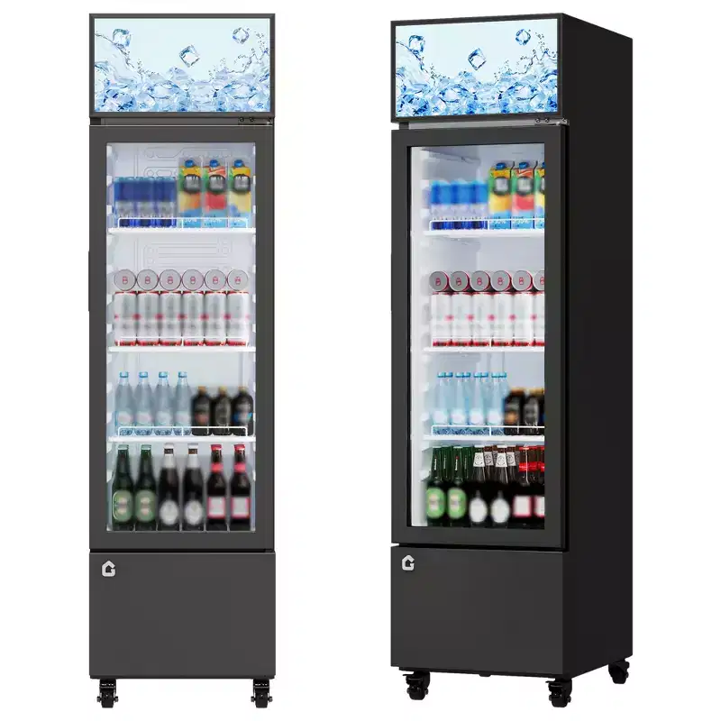 COZONY Glass Door Beverage Refrigerator, 6.1 Cu.ft Commercial Drink Cooler with Lightbox, No-Frost for Bar, Restaurant, Store