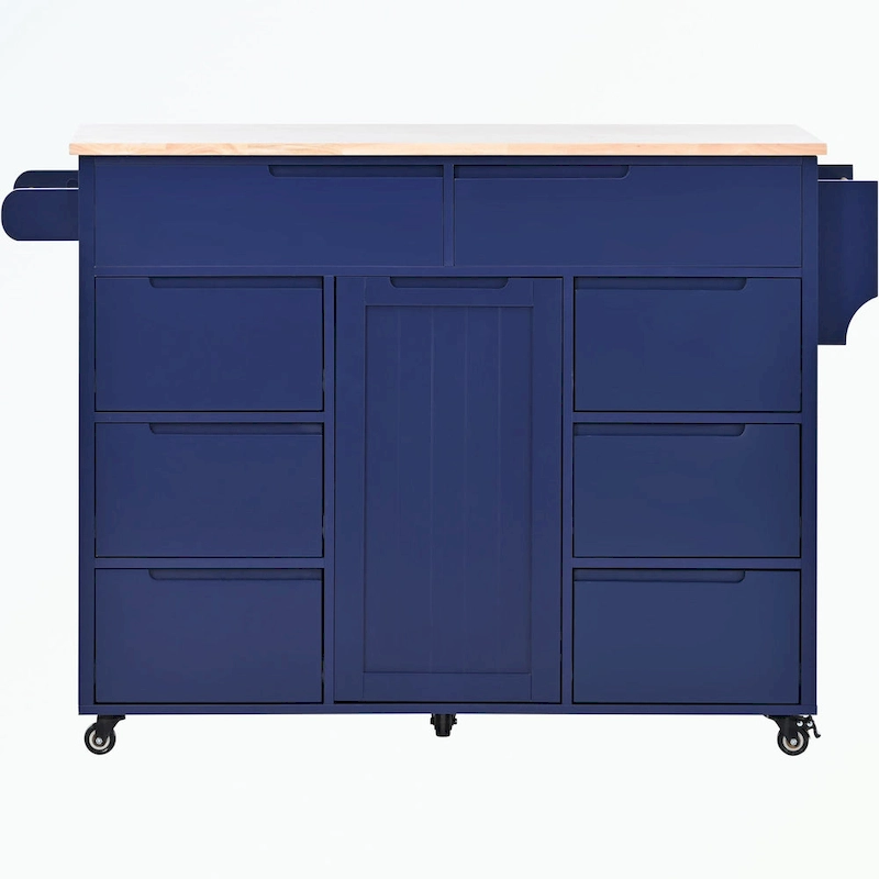 Kitchen Cart with Rubber Wood Countertop