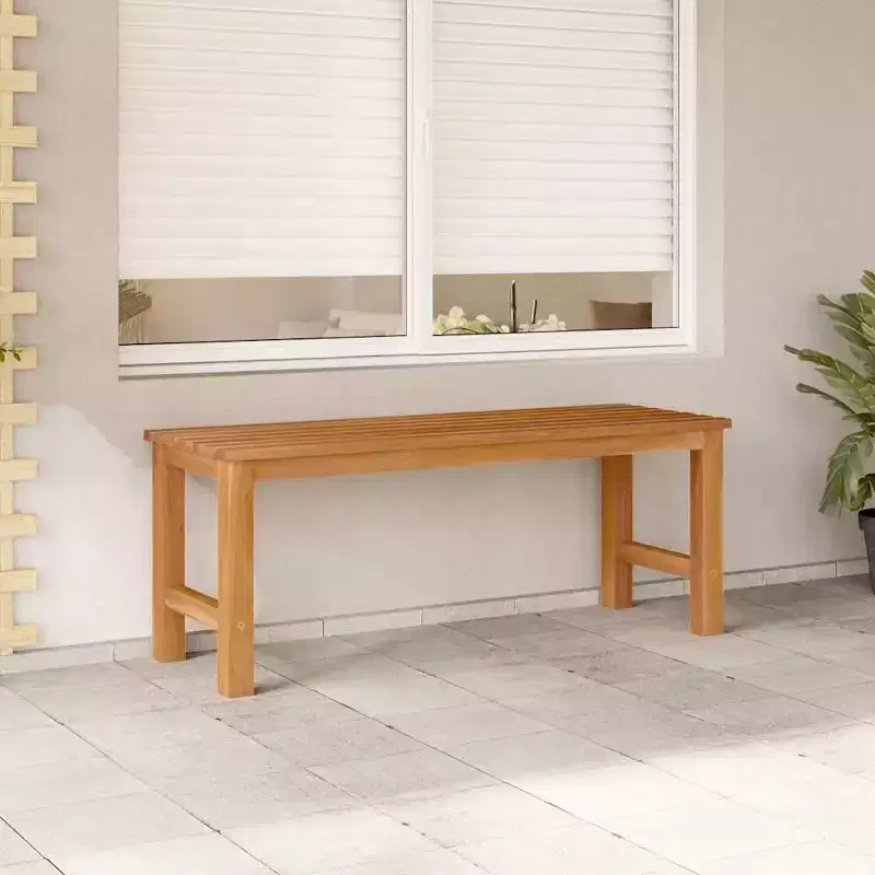 vidaXL Patio Bench, Indoor/Outdoor for Entryway, Garden, Solid Teak Wood