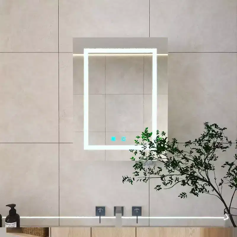 FAMYYT 26 in. W x20 in. H Aluminum Medicine Cabinet with Mirror and Light, Anti-fog, Easy to install