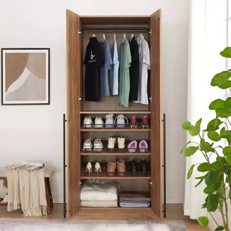 2 Door and 4 Shelf Wardrobe Closet