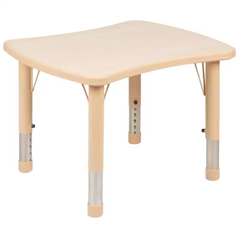 Flash Furniture 21.875W x 26.625L Rectangular Plastic Height Adjustable Activity Table