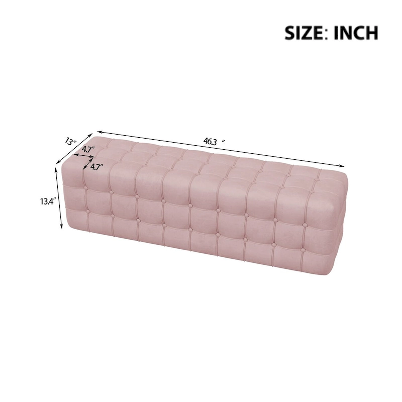 All Covered Velvet Upholstered Ottoman