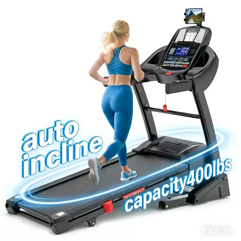Newest Upgraded treadmill with 20% Auto Incline Treadmill Full Running Deck Treadmill 400 LBS Capacity
