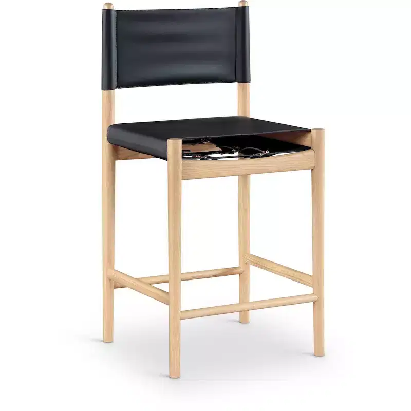 Black / Brown / Cognac / Cream Vegan Leather Low Back Armless Counter Stool, Seats 1