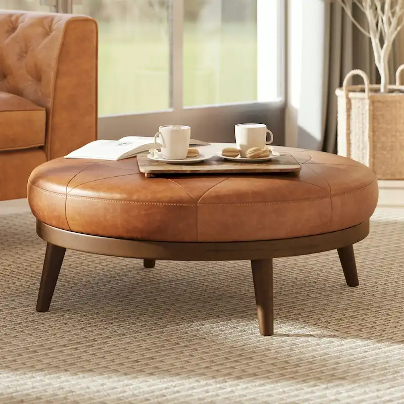 Ottoman - Full Grain Genuine Italian Leather
