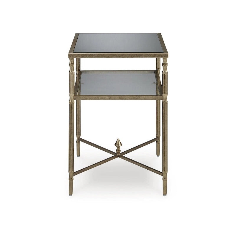 Gold End Table - 25.75 W x 18 D x 26 H