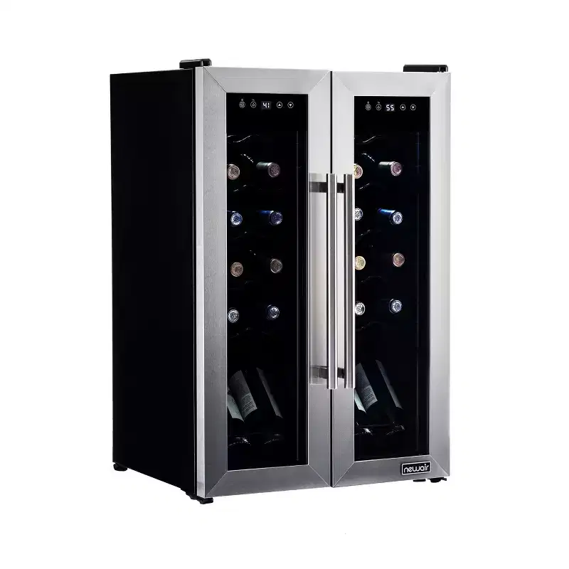Newair 24-Bottle 20 Stainless Steel Freestanding Dual Zone Wine Fridge