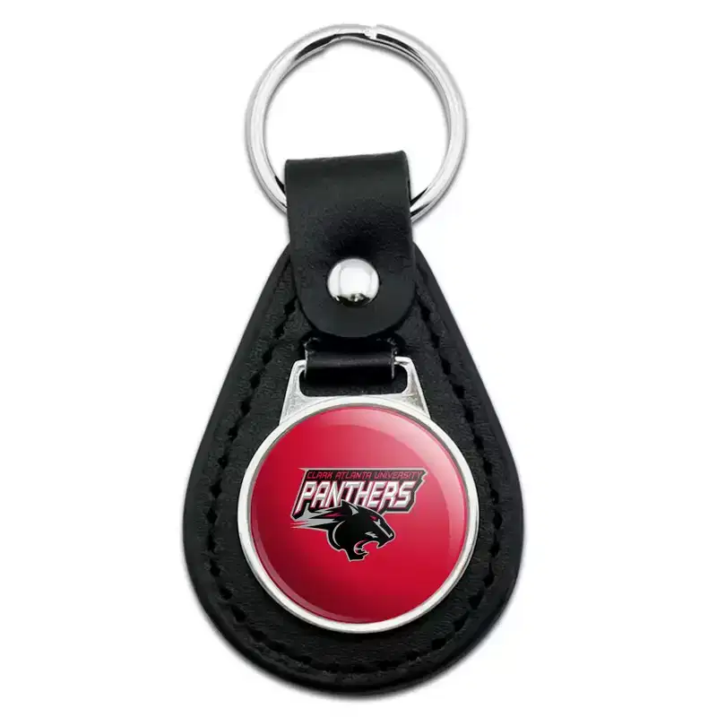 Clark Atlanta University Primary Logo Black Leather Keychain