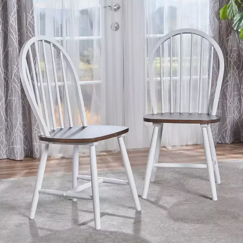 GDFStudio Rivera Farmhouse Wood Spindle Back Dining Chairs (Set of 2)