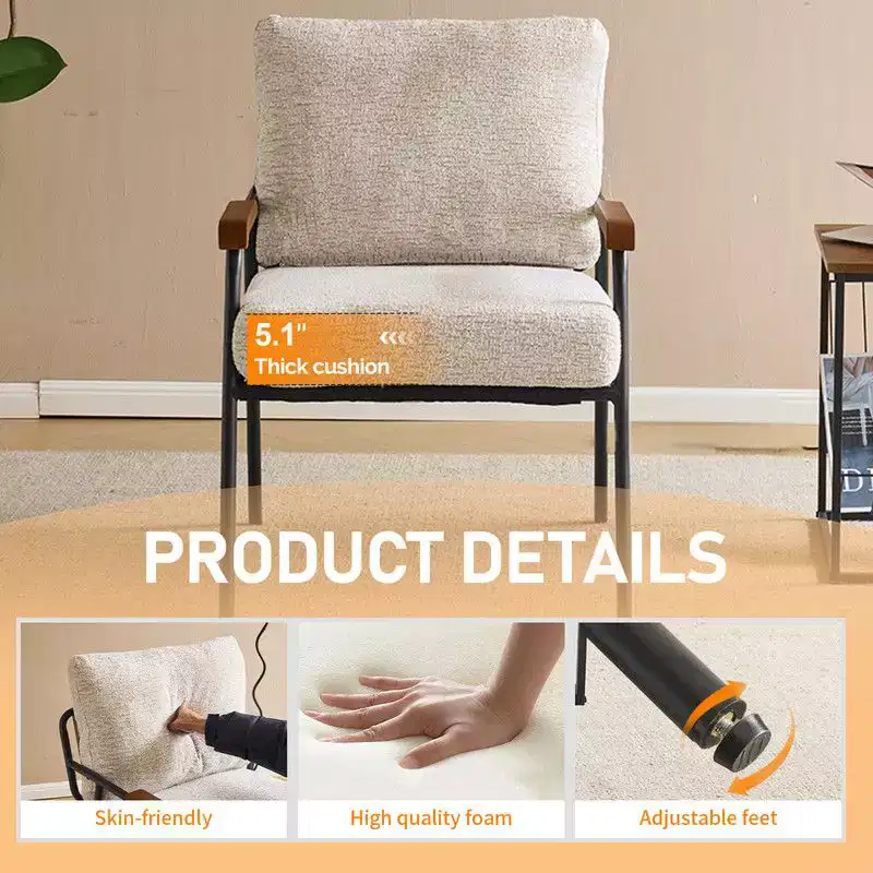 Karl Home 2Pcs Modern Accent Chair Armchair For Living Room