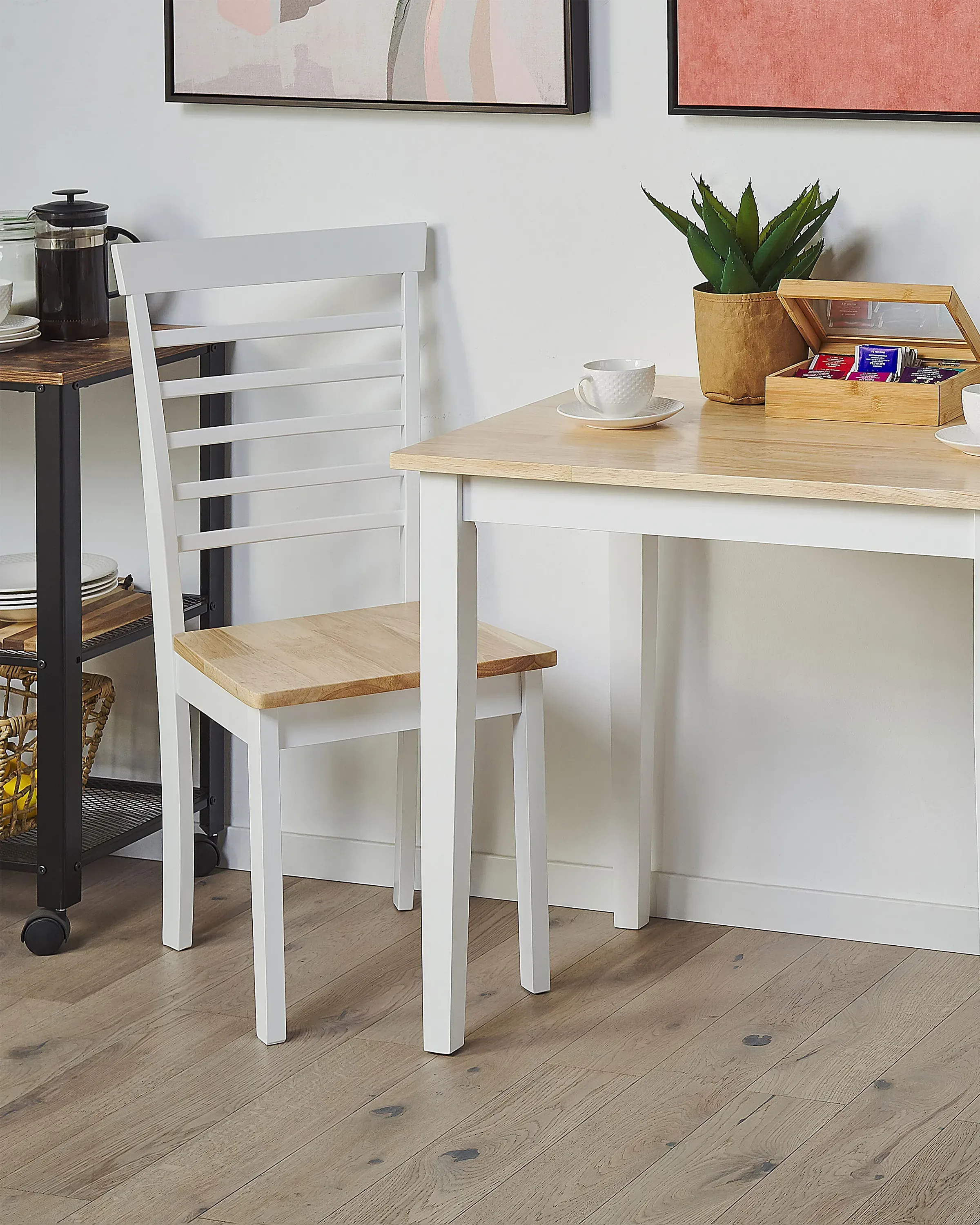 Set di 2 sedie da pranzo Legno Bianco