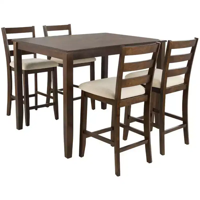 Melvin 5 Piece Pub Set - DNS9200A - Brown/Beige - Safavieh