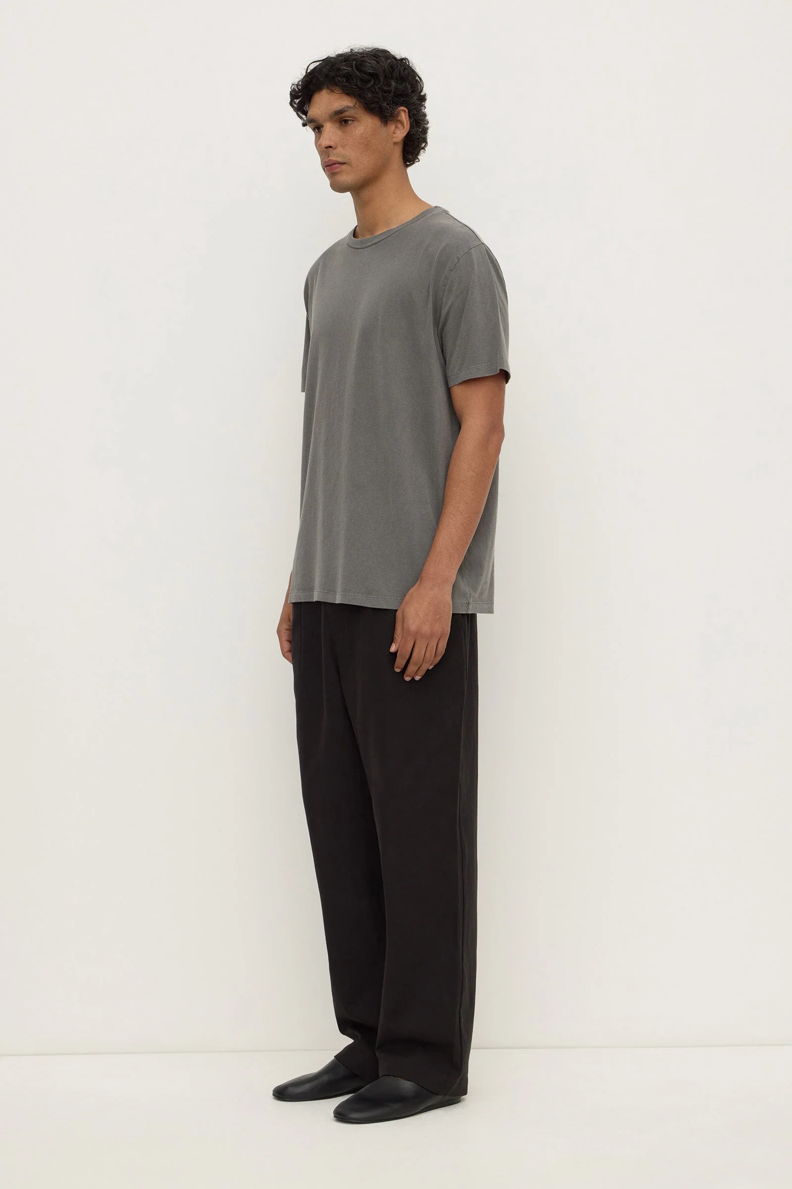 Washed Charcoal Pigment Dyed Cotton Tee