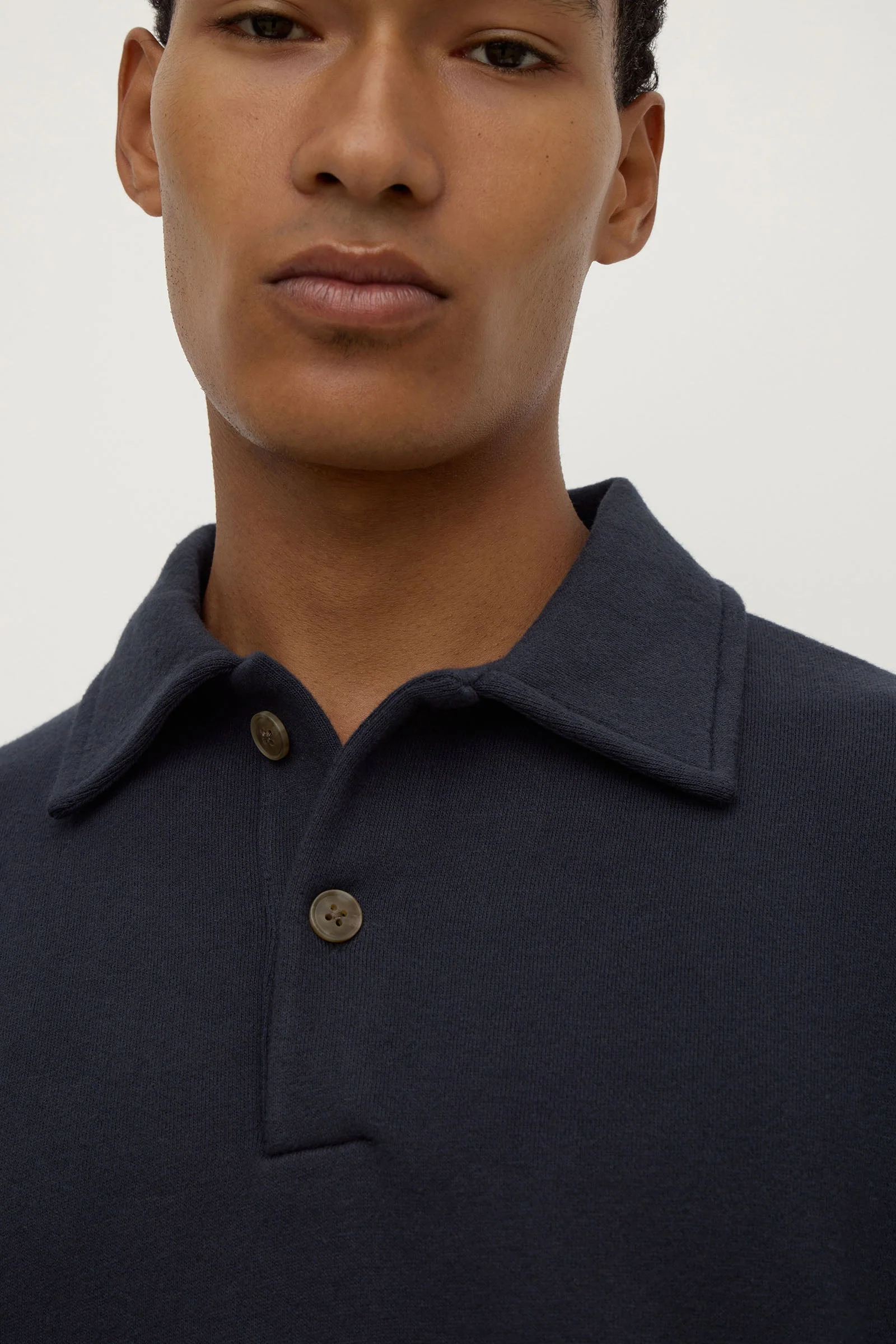 True Navy Fleece Polo