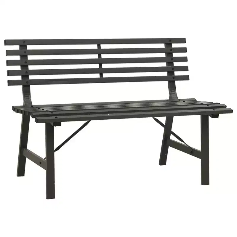 Garden Bench Black Powder-coated steel Large Durable