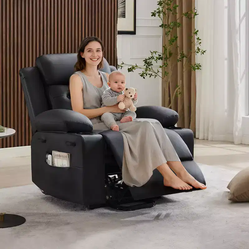 Power Recliner Chairs for Adults, Recliner with Power Headrest & Charging Ports, Electric Recliner Sofa Chair for Living Room