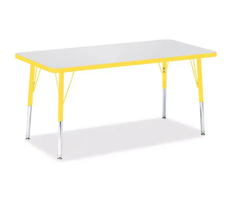 Jonti-Craft Berries Elementary Height Color Edge Rectangle Table (24 x 48) in Yellow