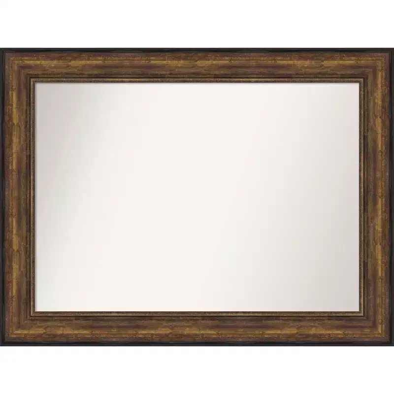 46" x 35" Non-Beveled Ballroom Bronze Wall Mirror - Amanti Art: Modern Rectangular, Polystyrene Frame, Includes Mounting Hardware
