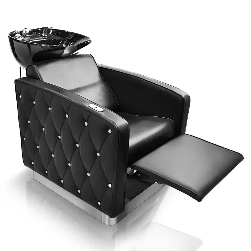 Karl Home Electric Shampoo Bowl and Chair Backwash Unit with Reclining Legrest