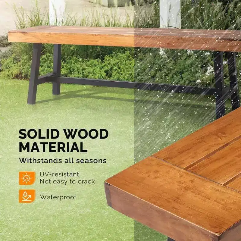 Karl Home | Light Brown Poplar Wood Outdoor Bench