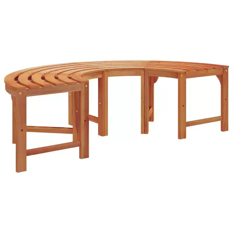 vidaXL Tree Bench 2 pcs Natural 160 x 80 x 45cm Solid Eucalyptus Wood