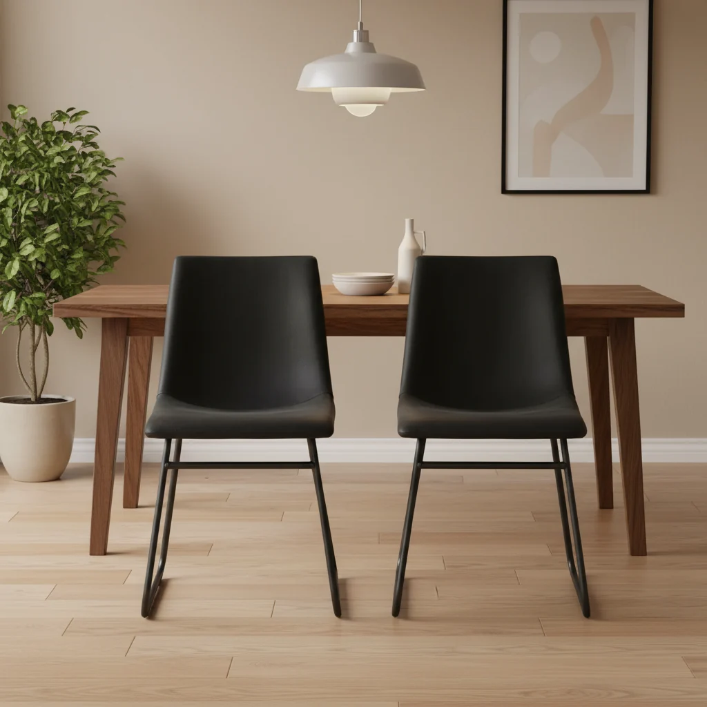 2pk Faux Leather Dining Chairs