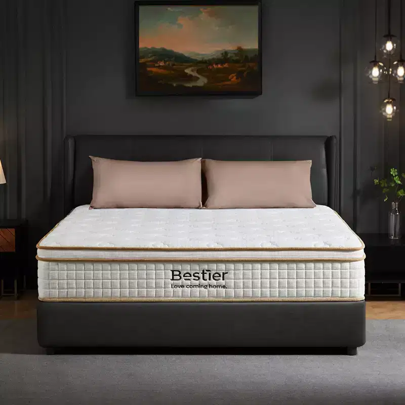 10 inch King Size Tencel Medium Hybrid Mattress, Plush Layer and Cooling Gel Memory Foam Mattress in a Box