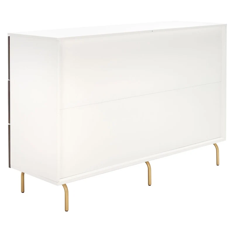 Walnut & White 6-Drawer Dresser, Mid-Century Modern Style