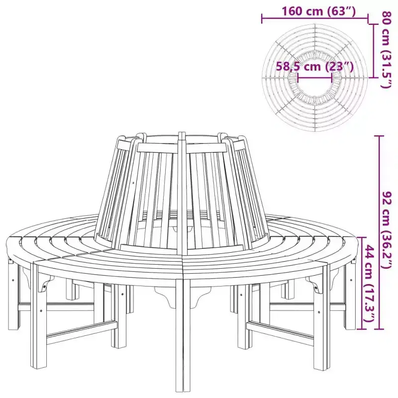 vidaXL Garden Bench Brown (wood colour) Eucalyptus tropical hardwood