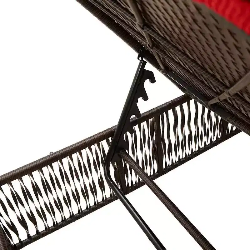 vidaXL Patio Sun Lounger PE rattan Large Multi-Position Backrest
