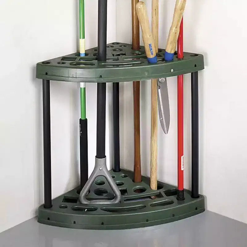 Yard Tools Corner Storage Rack for Rakes, Shovels, and Brooms