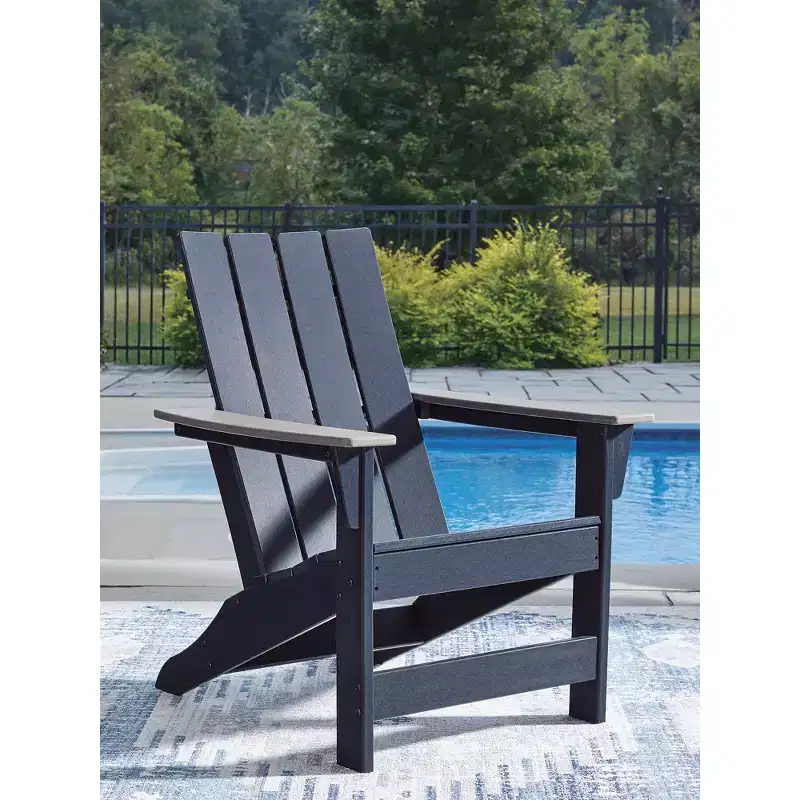 Signature Design by Ashley Mabry Shores Adirondack Chair, Outdoor Patio Chair, Navy Blue MEGA-TUFF HDPE