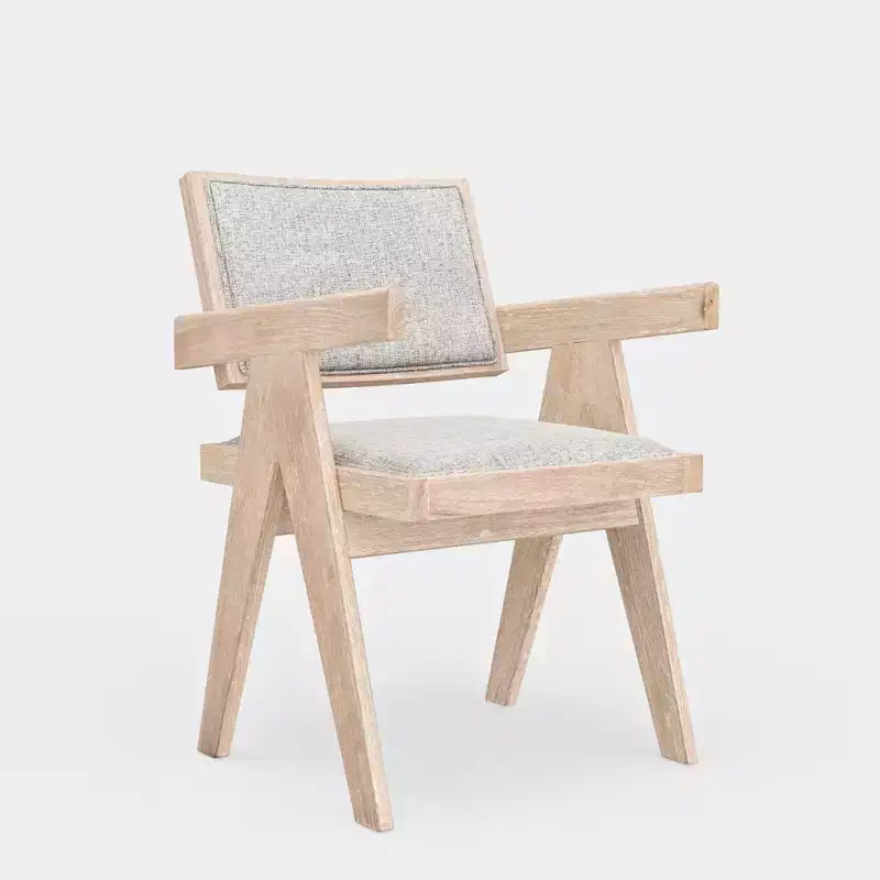 Set of 2 Upholstered Dining Side Chairs, Driftwood
