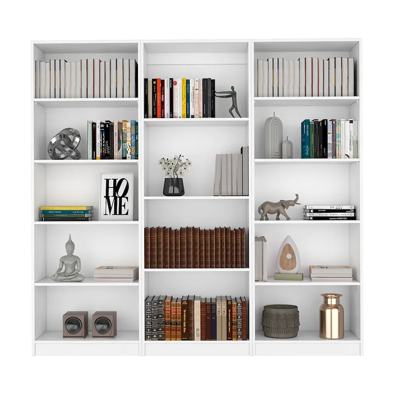 74 Wide 5-Shelf Option B Bookcase Set of 3