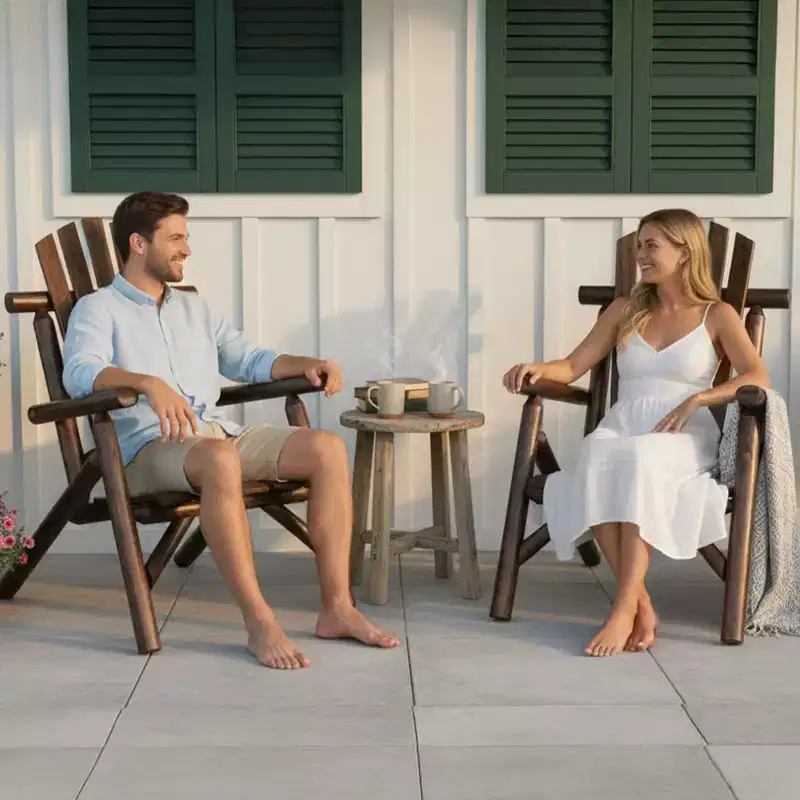 Karl Home | Rustic Solid Wood Patio Dining Chair