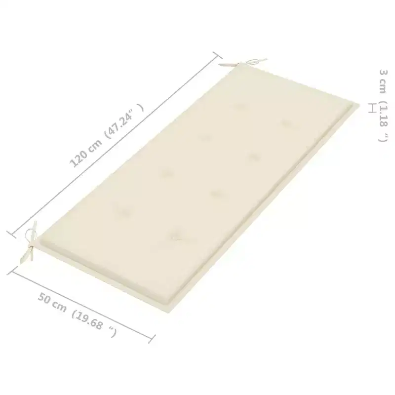 Garden Bench Natural Wood Solid Acacia wood, Fabric (100% polyester)