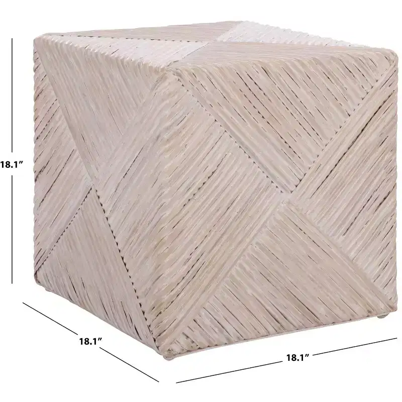 Wynrose Woven Rattan Ottoman - CWK2029 - Off-White - Safavieh Couture