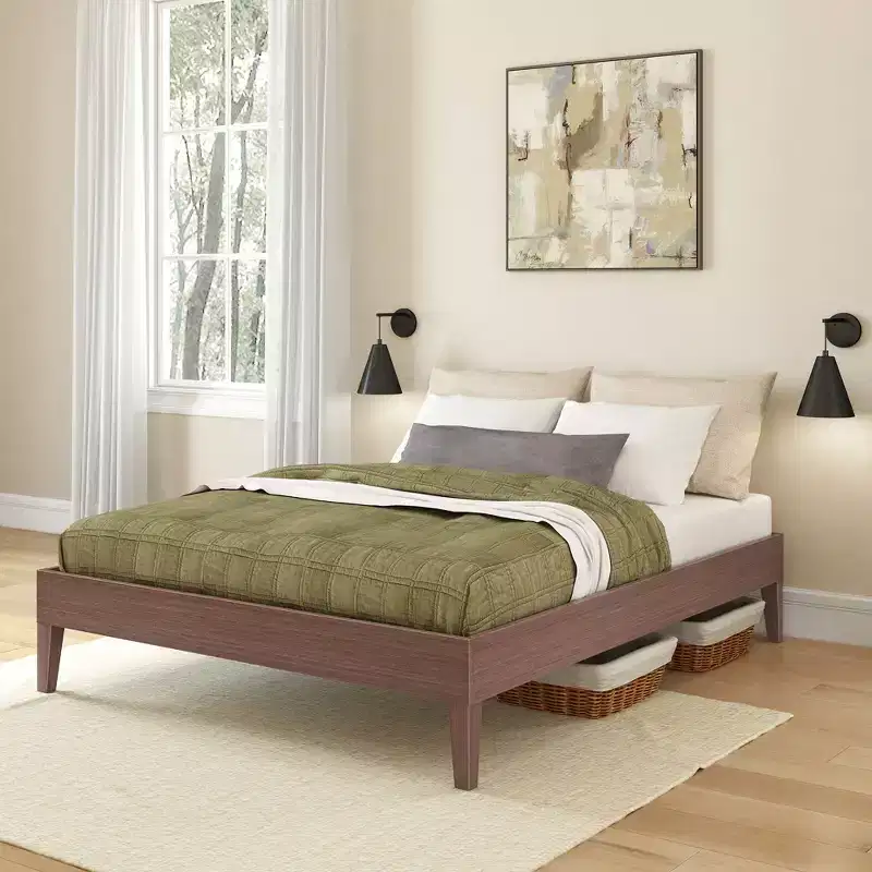 Now Furniture Full Size Bed Frame, Wooden Platform Bed