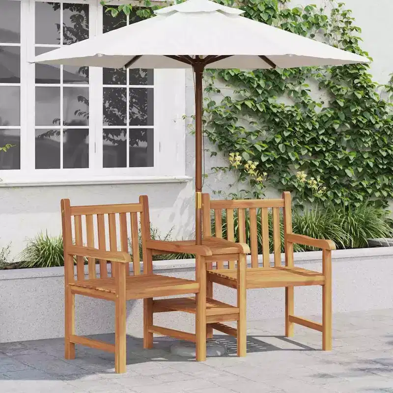 vidaXL Chair Brown 59.84 x 24.80 x 35.04 in Solid Teak Wood