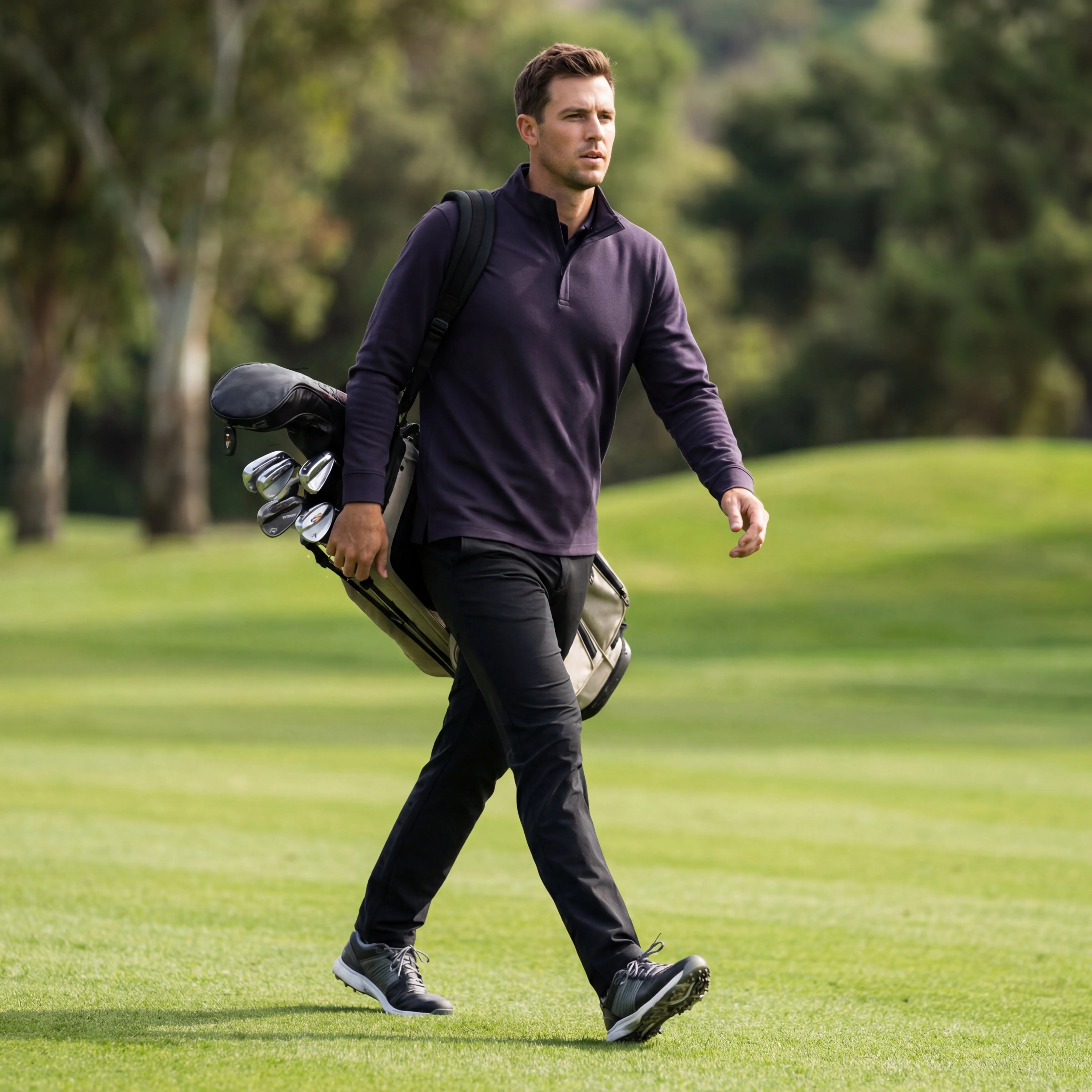 Deep Blue Quarter-Zip Sweater