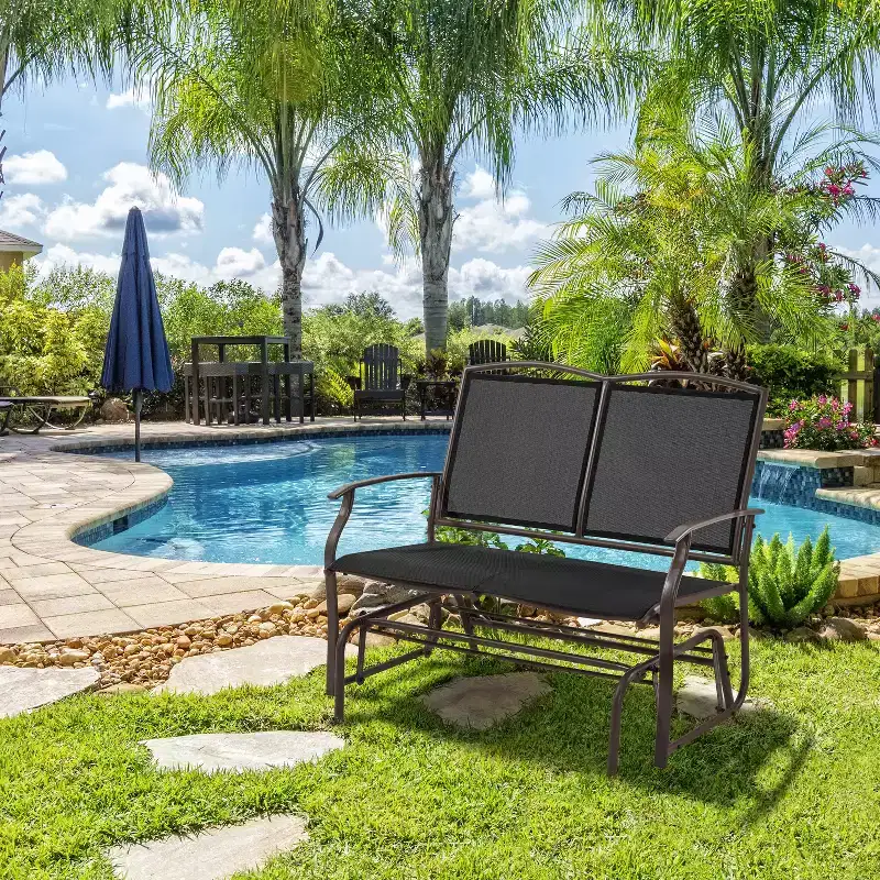 Yaheetech Patio Swing Glider Bench with Steel Frame