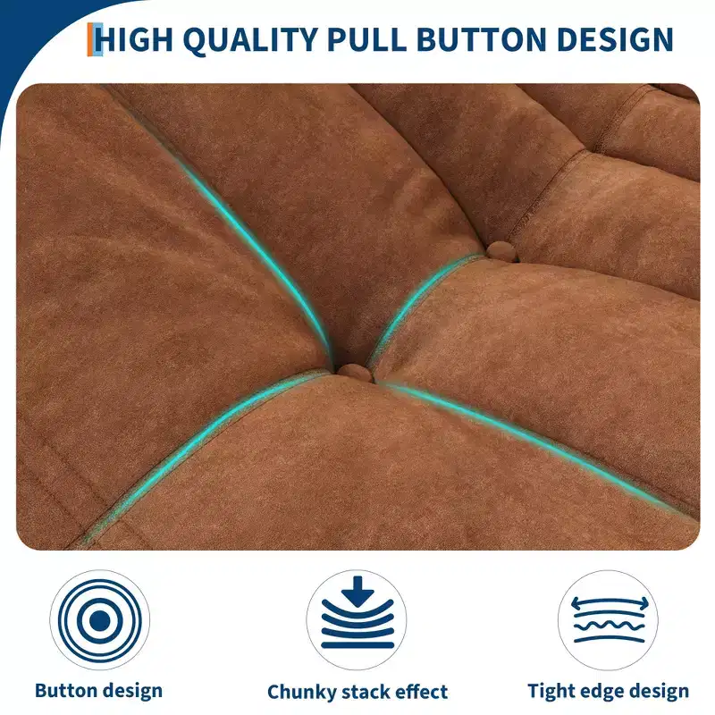 Modular Sectional Sofa, Togo Sofa with Deep Seat