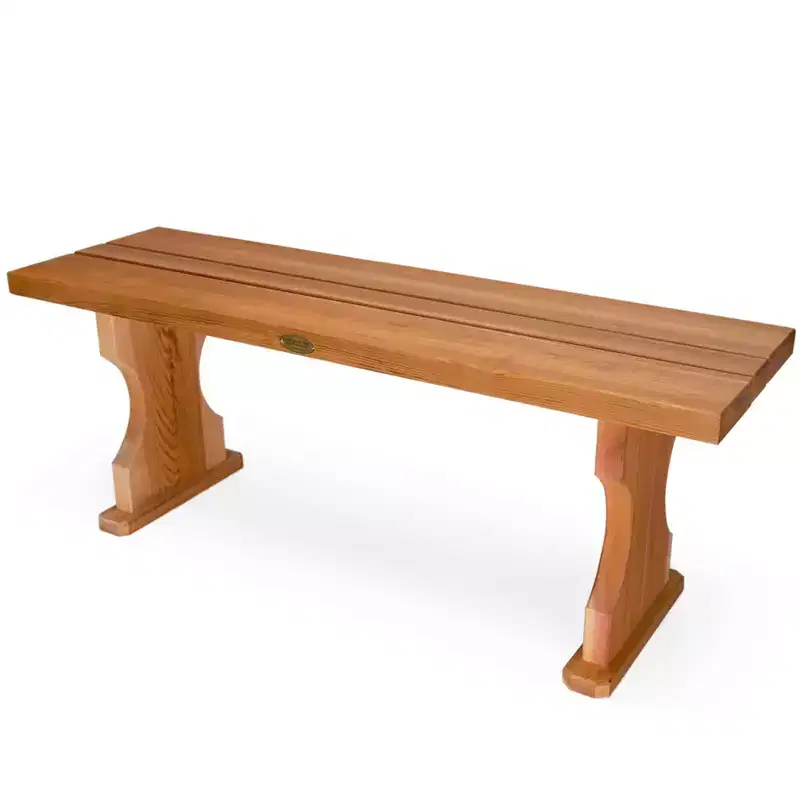 All Things Cedar 45 Inch Cedar Wooden Backless Bench, Indoor Outdoor Seating with Portable Design for Patio or Bathroom Shower, Natural