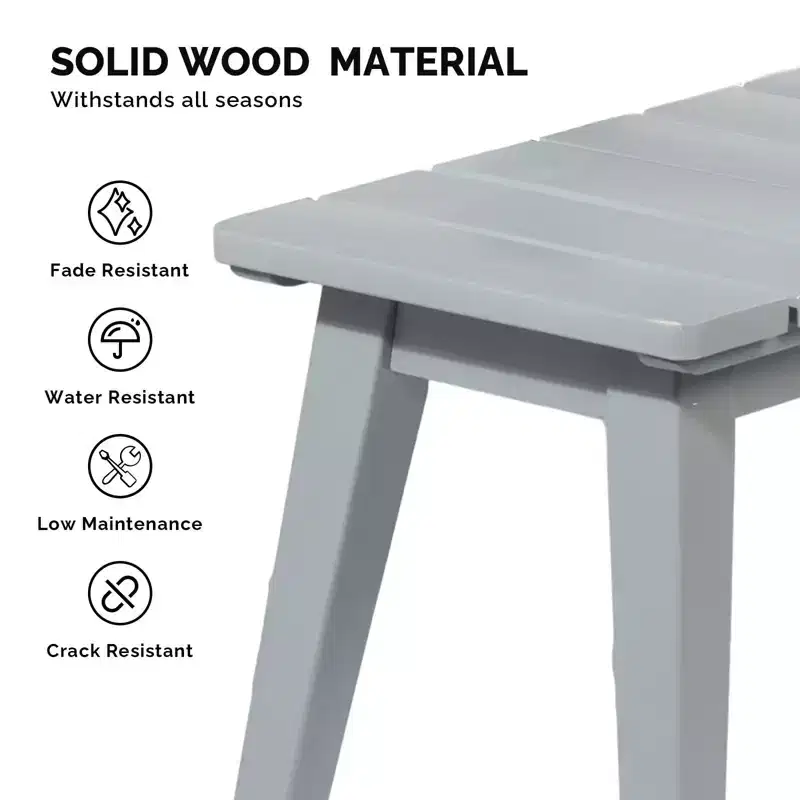 Karl Home | 45-Inch Solid Wood Backless Outdoor Bench (Set of 2)