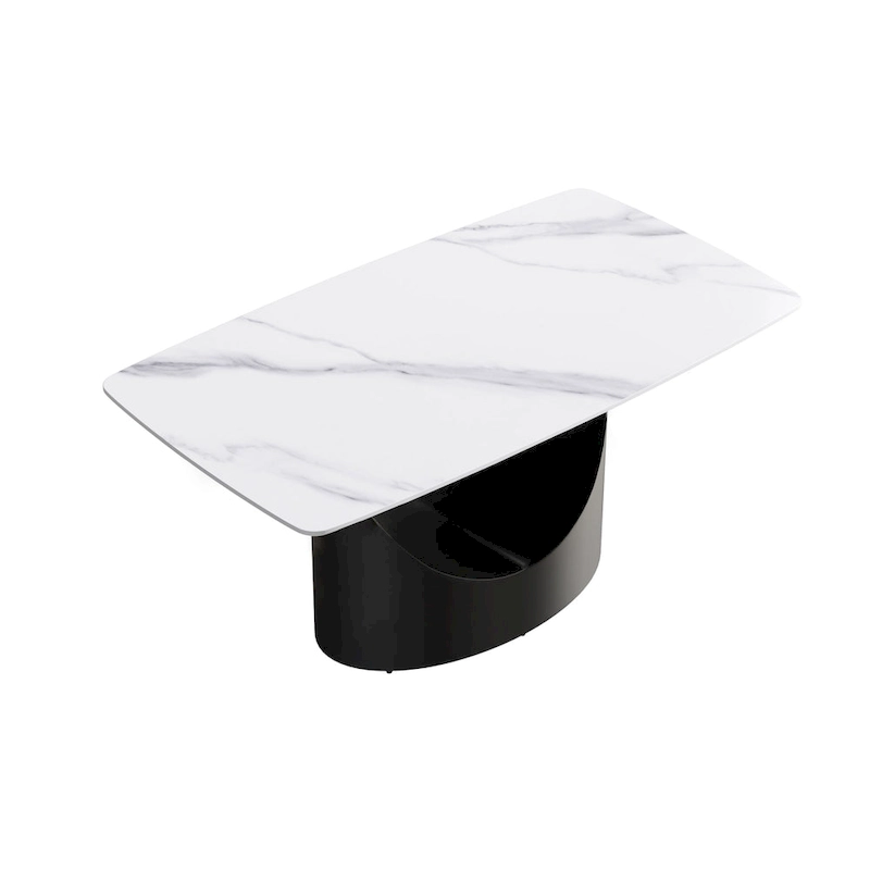 63 inch Modern White Rectangular Dining Table